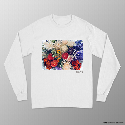 ロングTシャツ:White（Flower）