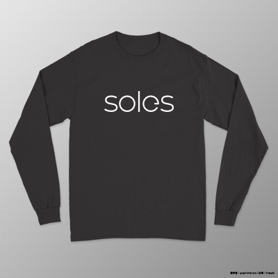 ロングTシャツ:Black（solesロゴ）